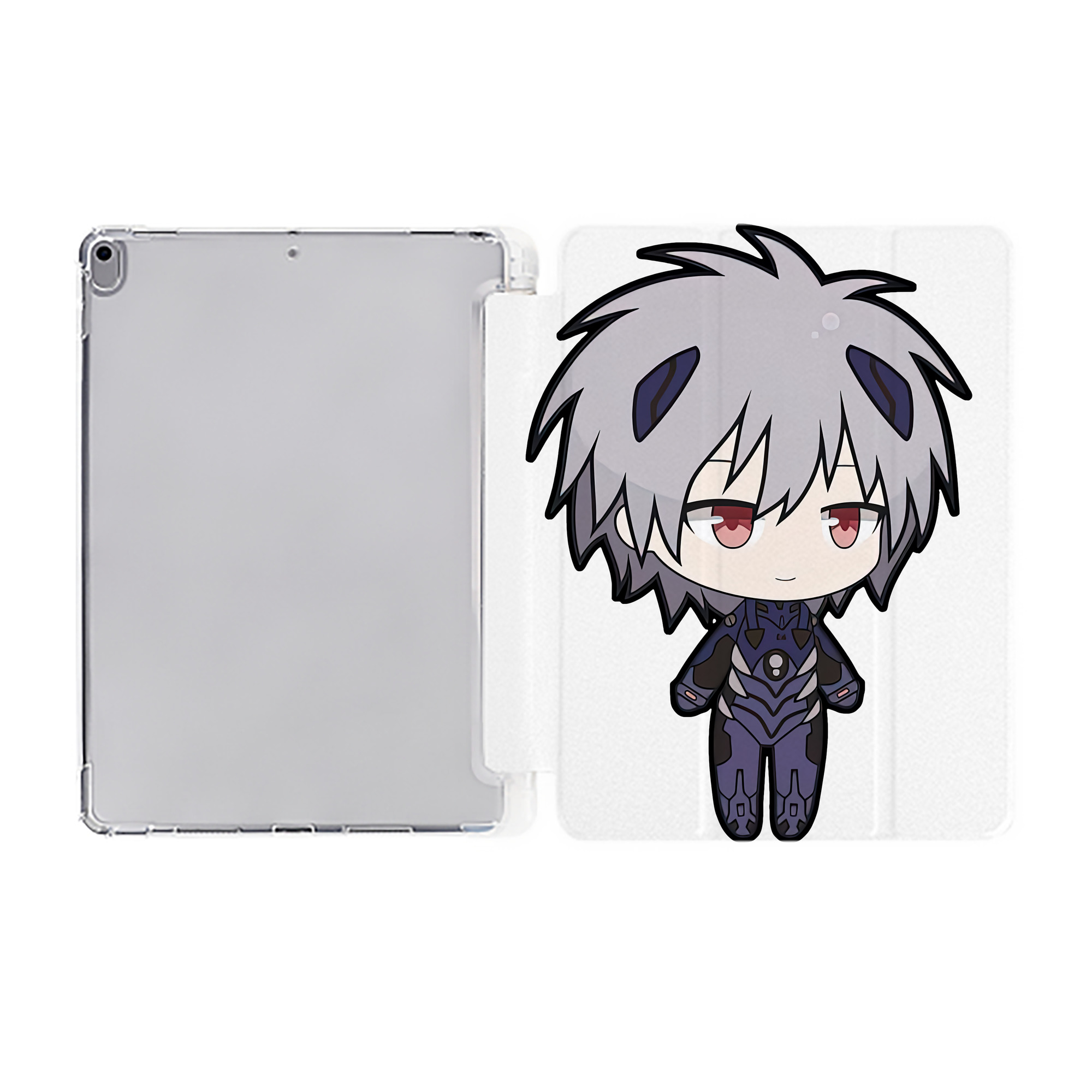 （画像用） EVA 新世紀エヴァンゲリオン IPad ケース ペン収納付き 三つ折りスタンド PUレザー×シリコン 対応機種9.5/10.5/10.9インチ